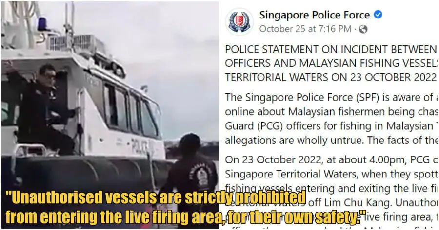 Singapore Police Force Says M'sian Fishermen Were in 'Live Firing Area ...