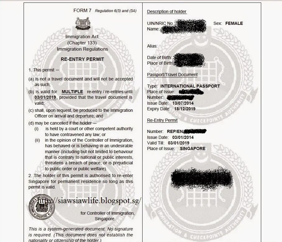 SG PR永久居民的Re-entry permit(REP)的重要，快来看看REP介绍篇- 新加坡PR永久居民交流区